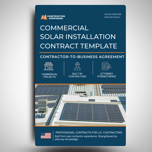 COMMERCIAL SOLAR INSTALLATION CONTRACT TEMPLATE